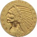 USA 5 $ 1909 o. Mzz. Indian Head